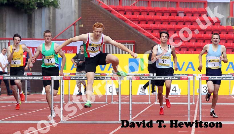 Stanley Livingston wins the Inter Boys 400 metres Hurdles.